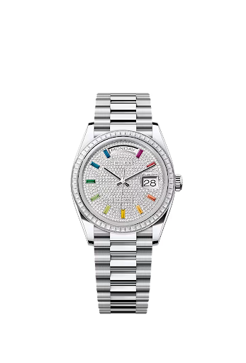 Rolex Oyster bạch kim và kim cương Day-Date 36